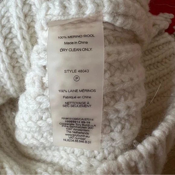 ❤️SOLD❤️ TORY BURCH SPORT MERINO WOOL APRES SKI SWEATER CROP CLASSIC OVERSIZED - Picture 12 of 12